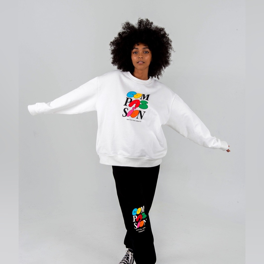 The Mayfair Group Vintage Crewneck Compassion Sweater ONE‎ SIZE